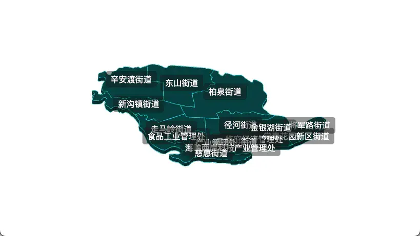 threejs 武汉市东西湖区geoJson地图3d地图css2d标签